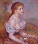 Young Girl With Daisies renoir
